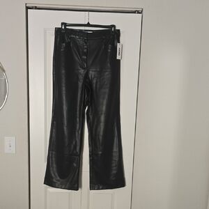 DKNY Black Faux Leather Trousers